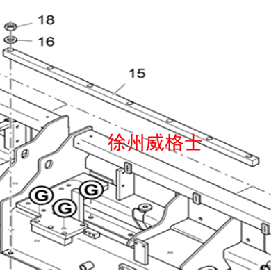 摊铺机主机熨平板耐磨条零件号：4611353100