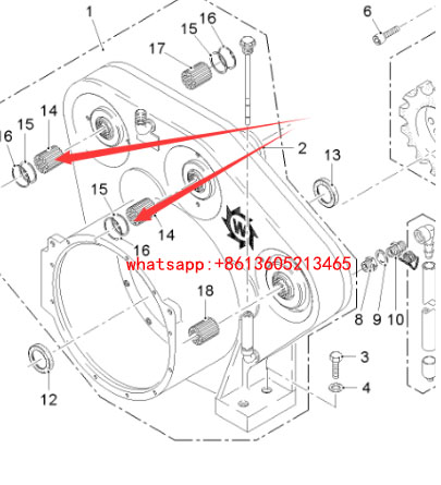 铣刨机分动箱连接轴齿148721
